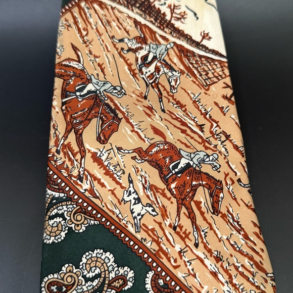 Vintage CARRE Berkley Cravats Equestrian Polo Horse European Look Silk Necktie - Picture 7 of 15